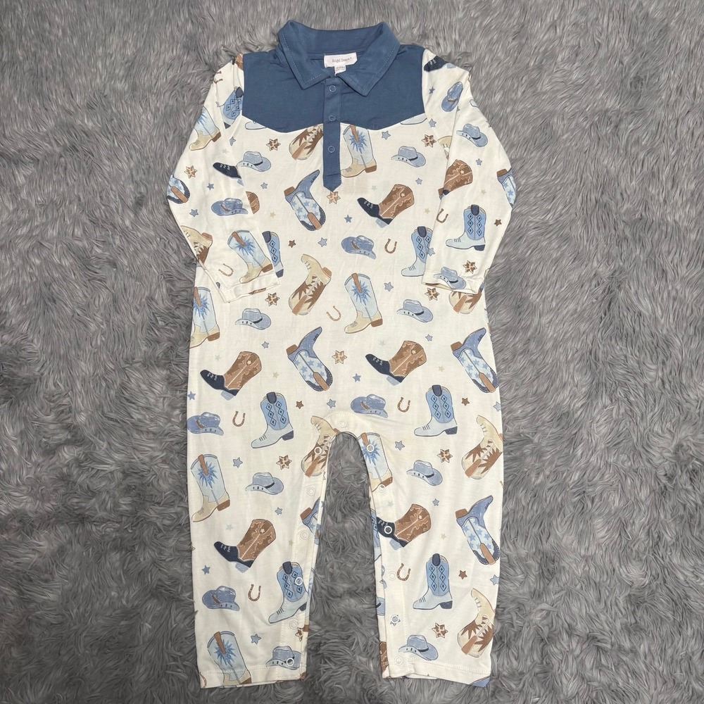 Angel Dear Collared Bamboo Romper One Piece Country Boots Toddler 18-24 Months